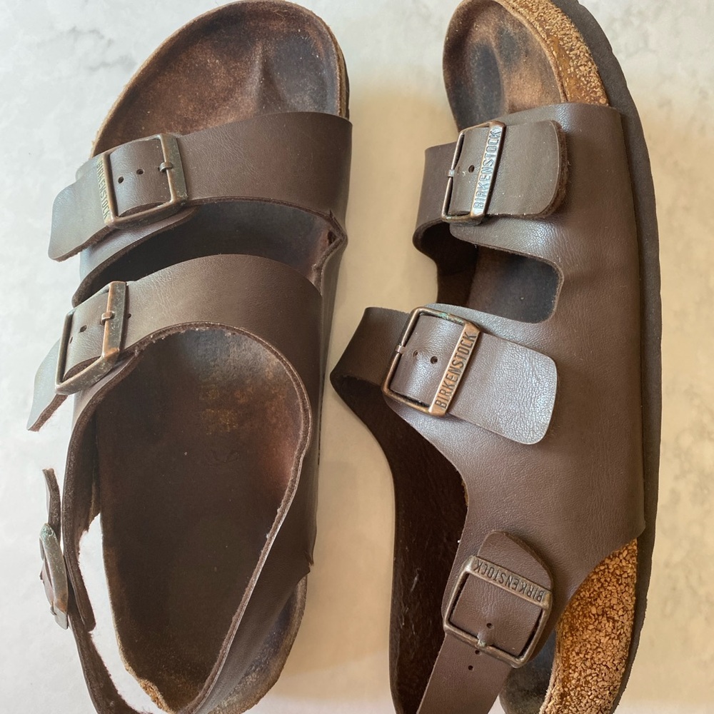 Men’s Milano Birkenstock Dark Brown Leather Sandals
